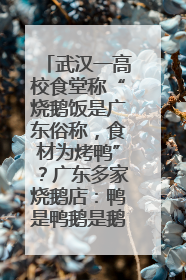 武汉一高校食堂称“烧鹅饭是广东俗称，食材为烤鸭”？广东多家烧鹅店：鸭是鸭鹅是鹅