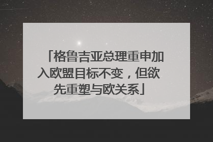 格鲁吉亚总理重申加入欧盟目标不变，但欲先重塑与欧关系