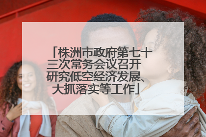 株洲市政府第七十三次常务会议召开 研究低空经济发展、大抓落实等工作