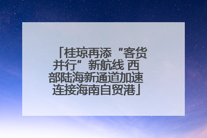 桂琼再添“客货并行”新航线 西部陆海新通道加速连接海南自贸港