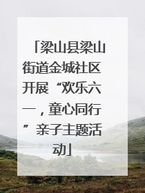 梁山县梁山街道金城社区开展“欢乐六一，童心同行”亲子主题活动