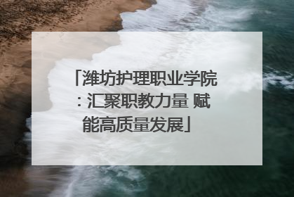 潍坊护理职业学院：汇聚职教力量 赋能高质量发展