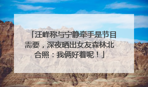 汪峰称与宁静牵手是节目需要，深夜晒出女友森林北合照：我俩好着呢！