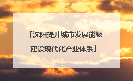 沈阳提升城市发展能级 建设现代化产业体系