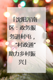 沈阳浑南区：政务服务进村屯，“村政通”助力乡村振兴