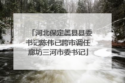 河北保定蠡县县委书记陈伟已跨市调任廊坊三河市委书记