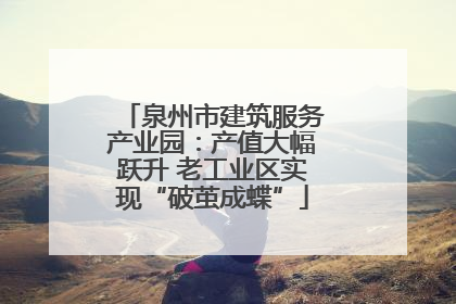 泉州市建筑服务产业园：产值大幅跃升 老工业区实现“破茧成蝶”