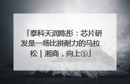 泰科天润陈彤：芯片研发是一场比拼耐力的马拉松｜湘商，向上⑤