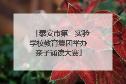 泰安市第一实验学校教育集团举办亲子诵读大赛