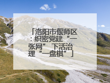 洛阳市偃师区：织密党建“一张网” 下活治理“一盘棋”