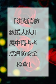 洪湖消防救援大队开展中高考考点消防安全检查