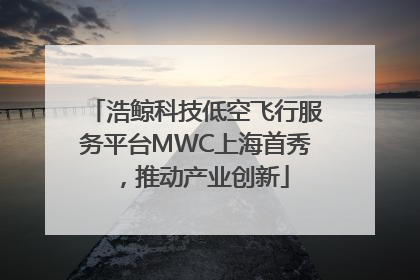 浩鲸科技低空飞行服务平台MWC上海首秀，推动产业创新