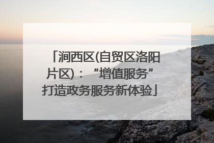 涧西区(自贸区洛阳片区)：“增值服务”打造政务服务新体验