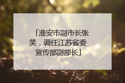 淮安市副市长张笑，调任江苏省委宣传部副部长