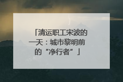 清运职工宋波的一天：城市黎明前的“净行者”