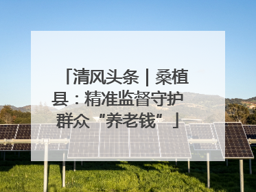 清风头条｜桑植县：精准监督守护群众“养老钱”
