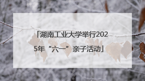 湖南工业大学举行2025年“六一”亲子活动