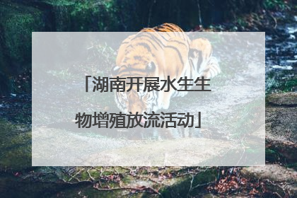 湖南开展水生生物增殖放流活动
