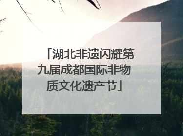 湖北非遗闪耀第九届成都国际非物质文化遗产节
