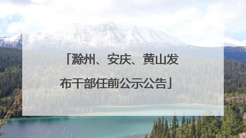 滁州、安庆、黄山发布干部任前公示公告