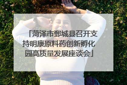 菏泽市鄄城县召开支持明康原料药创新孵化园高质量发展座谈会