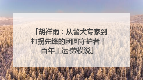 胡祥雨：从警犬专家到打拐先锋的团圆守护者｜百年工运·劳模说
