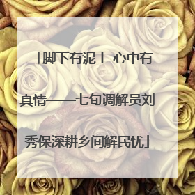 脚下有泥土 心中有真情——七旬调解员刘秀保深耕乡间解民忧
