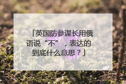 英国防参谋长用俄语说“不”，表达的到底什么意思？