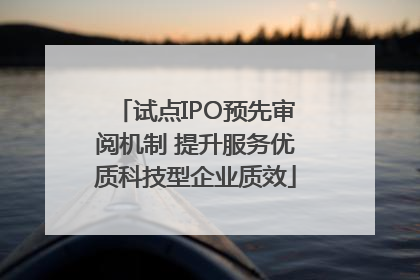 试点IPO预先审阅机制 提升服务优质科技型企业质效