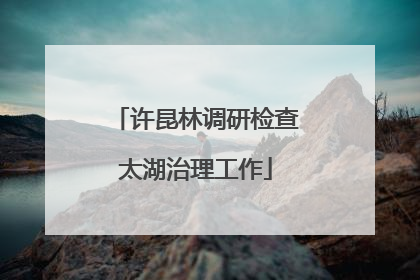 许昆林调研检查太湖治理工作