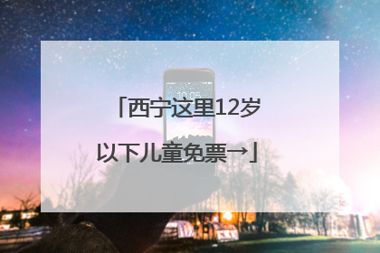 西宁这里12岁以下儿童免票→