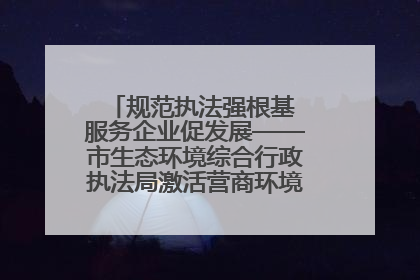 规范执法强根基 服务企业促发展——市生态环境综合行政执法局激活营商环境“绿色动能”
