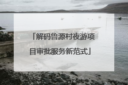 解码鲁源村夜游项目审批服务新范式