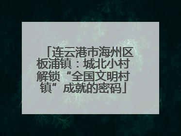 连云港市海州区板浦镇：城北小村解锁“全国文明村镇”成就的密码