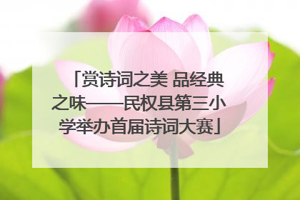赏诗词之美 品经典之味——民权县第三小学举办首届诗词大赛
