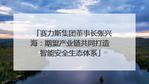 赛力斯集团董事长张兴海：期望产业链共同打造智能安全生态体系