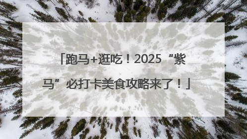 跑马+逛吃！2025“紫马”必打卡美食攻略来了！