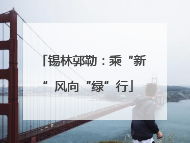 锡林郭勒：乘“新”风向“绿”行