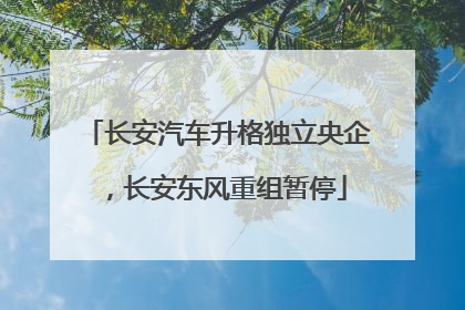 长安汽车升格独立央企，长安东风重组暂停