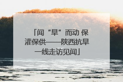闻“旱”而动 保灌保供——陕西抗旱一线走访见闻