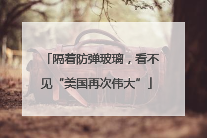 隔着防弹玻璃，看不见“美国再次伟大”