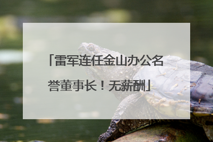 雷军连任金山办公名誉董事长！无薪酬