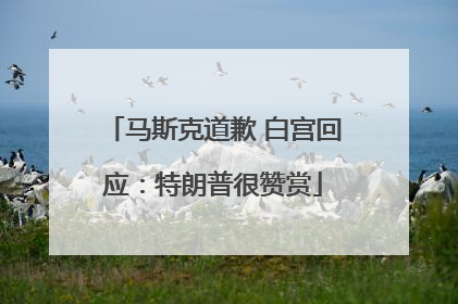 马斯克道歉 白宫回应：特朗普很赞赏