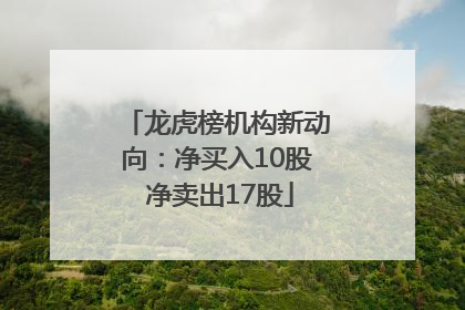 龙虎榜机构新动向：净买入10股 净卖出17股