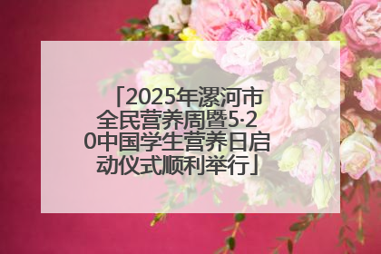 2025年漯河市全民营养周暨5·20中国学生营养日启动仪式顺利举行