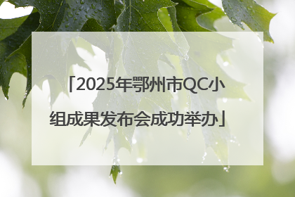 2025年鄂州市QC小组成果发布会成功举办