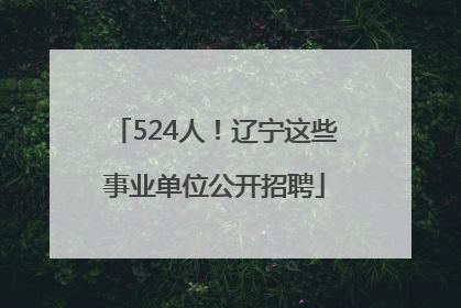 524人！辽宁这些事业单位公开招聘