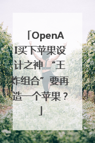 OpenAI买下苹果设计之神 “王炸组合”要再造一个苹果？